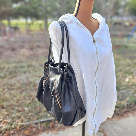 FURLA Black Leather Shoulder Bag Vintage - Picture 7 of 11